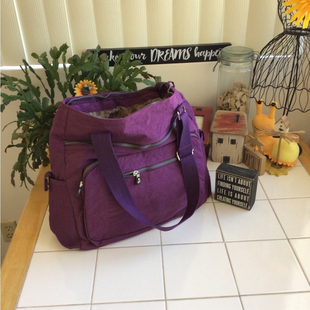 Purple Nylon Crossbody/Messenger/Diaper Bag